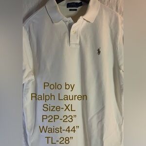 Polo by Ralph Lauren MENS Cream Polo Shirt XL brown horse